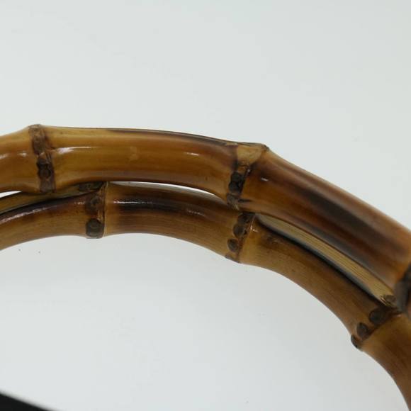 GUCCI Bamboo Hand Bag Nylon 2way Black 002 3754 0506 Auth ep3379 - Picture 8 of 16